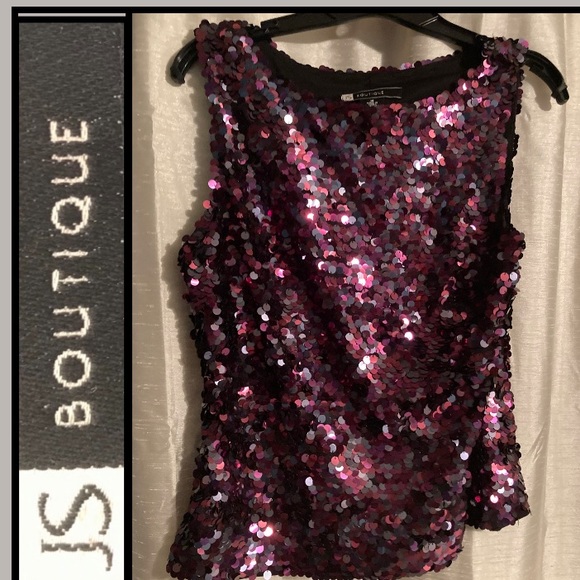 NWOT Sexy Sequin Top -stretchy - Picture 1 of 5